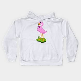 Flamingo Waffle ice cream Kids Hoodie